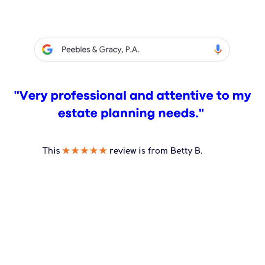 review 5 "very professional and attentitive to my estate planning needs" this five star review is from Betty B.