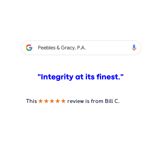 review two "integrity at its finest." this five star review is from Bill C.